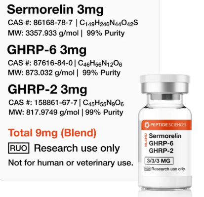 Sermorelin, GHRP-6, GHRP-2 9mg (Blend)