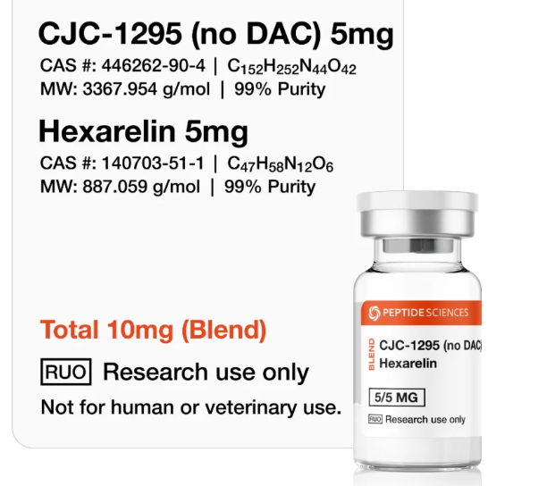 CJC-1295 (no DAC), Hexarelin 10mg (Blend)